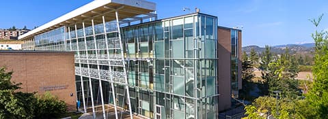 Exterior shot of The Djavad Mowafaghian Centre for Brain Health building