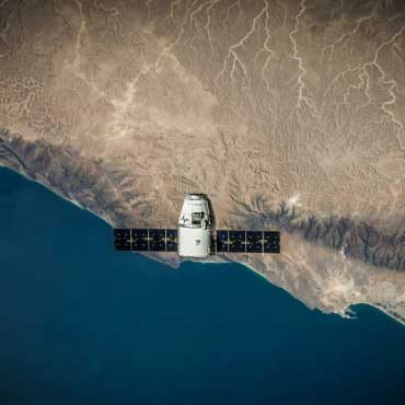 A satellite image representing remote sensing technology