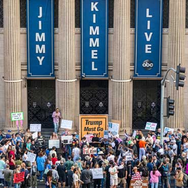 Protest outside Jimmy Kimmel Live