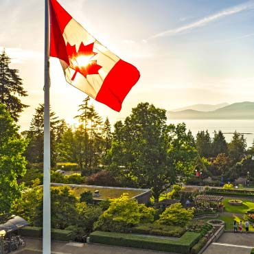 Canada flag at the UBC Rose Garden