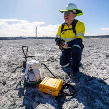 Dr. Greg Dipple working in the field.