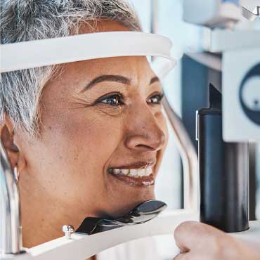 Patient getting an eye exam