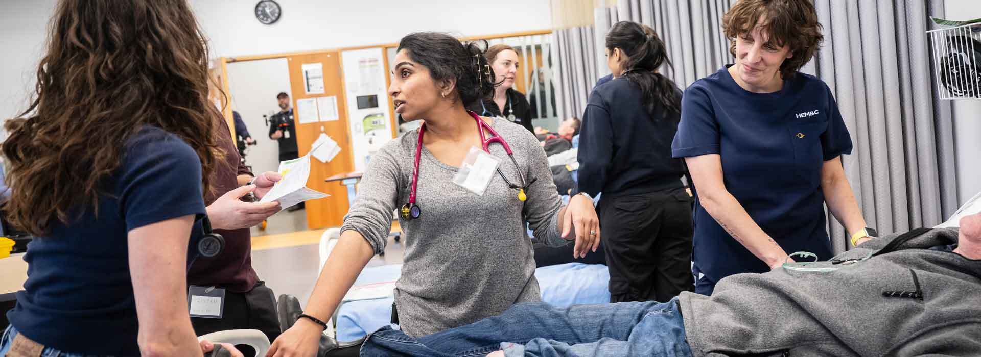 UBC emergency medicine residents practicing in a disaster simulation.