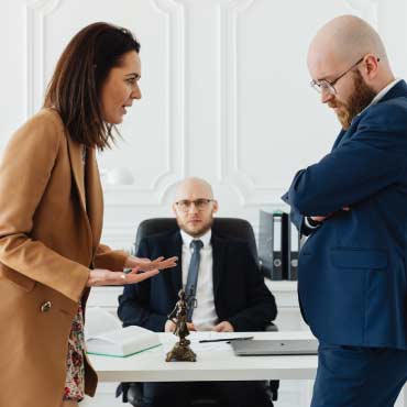 Colleagues having a disagreement having a disagreement