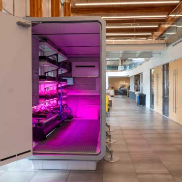 Indoor growing pod at UBC
