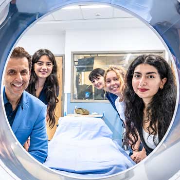 From left to right: Dr. Savvas Nicolaou, RADS 301 students Ashika Kamboj, Sarina Saffarian, Holly Booker and Vania Amani.
